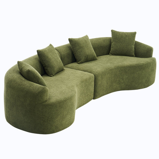 Curved Modular Boneless Sectional Sofa Fully Assembled