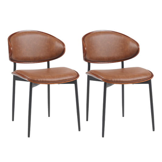 Italian Inspired Mid-Century Modern Dining Chairs (Set of 2)