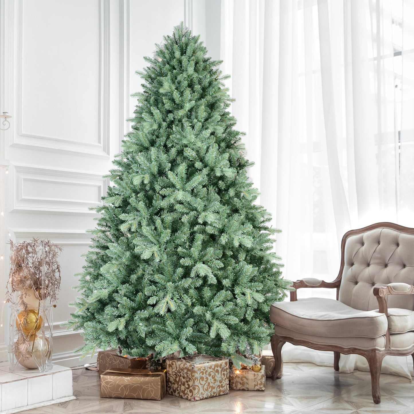 Full Bodied Blue-Green Tint Artificial Christmas Tree