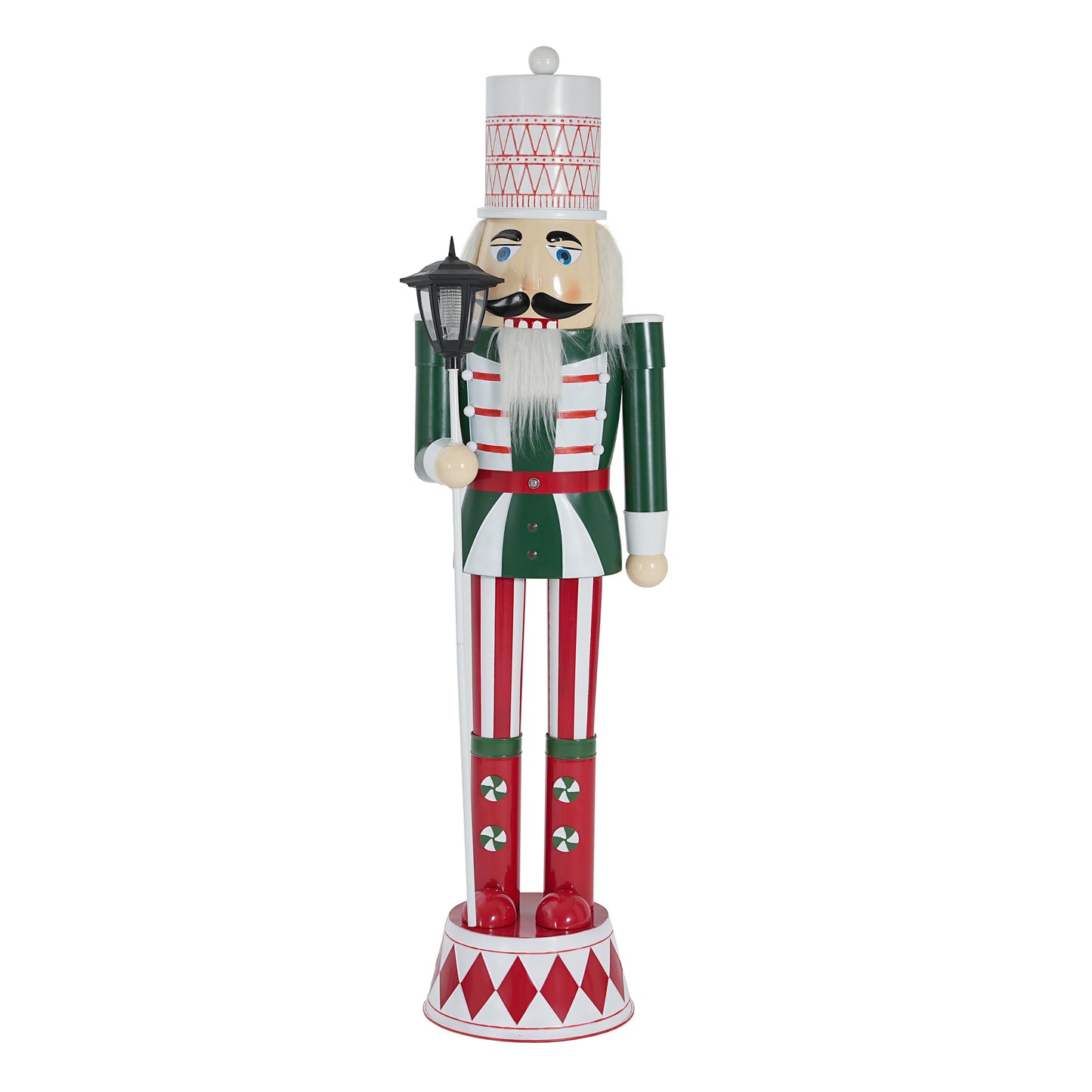 Giant Classic Iron Nutcracker Soldier (Green, Red & White)