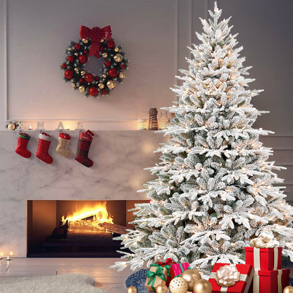 Pre-Lit Flocked Artificial Christmas Tree