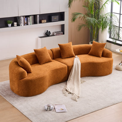 Curved Modular Boneless Sectional Sofa Fully Assembled