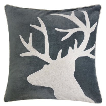 Holiday Reindeer Velvet Accent Pillow