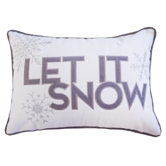 Let It Snow Velvet Lumbar Pillow with Insert