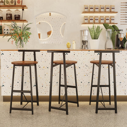 Modern Armless Counter Height Bar Stools (Set of 3)