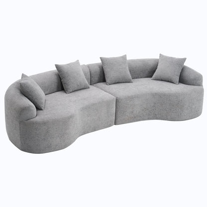 Curved Modular Boneless Sectional Sofa Fully Assembled
