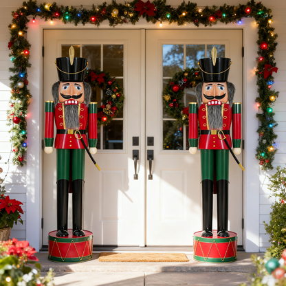 Giant Classic Iron Nutcracker Soldier (Green & Red)