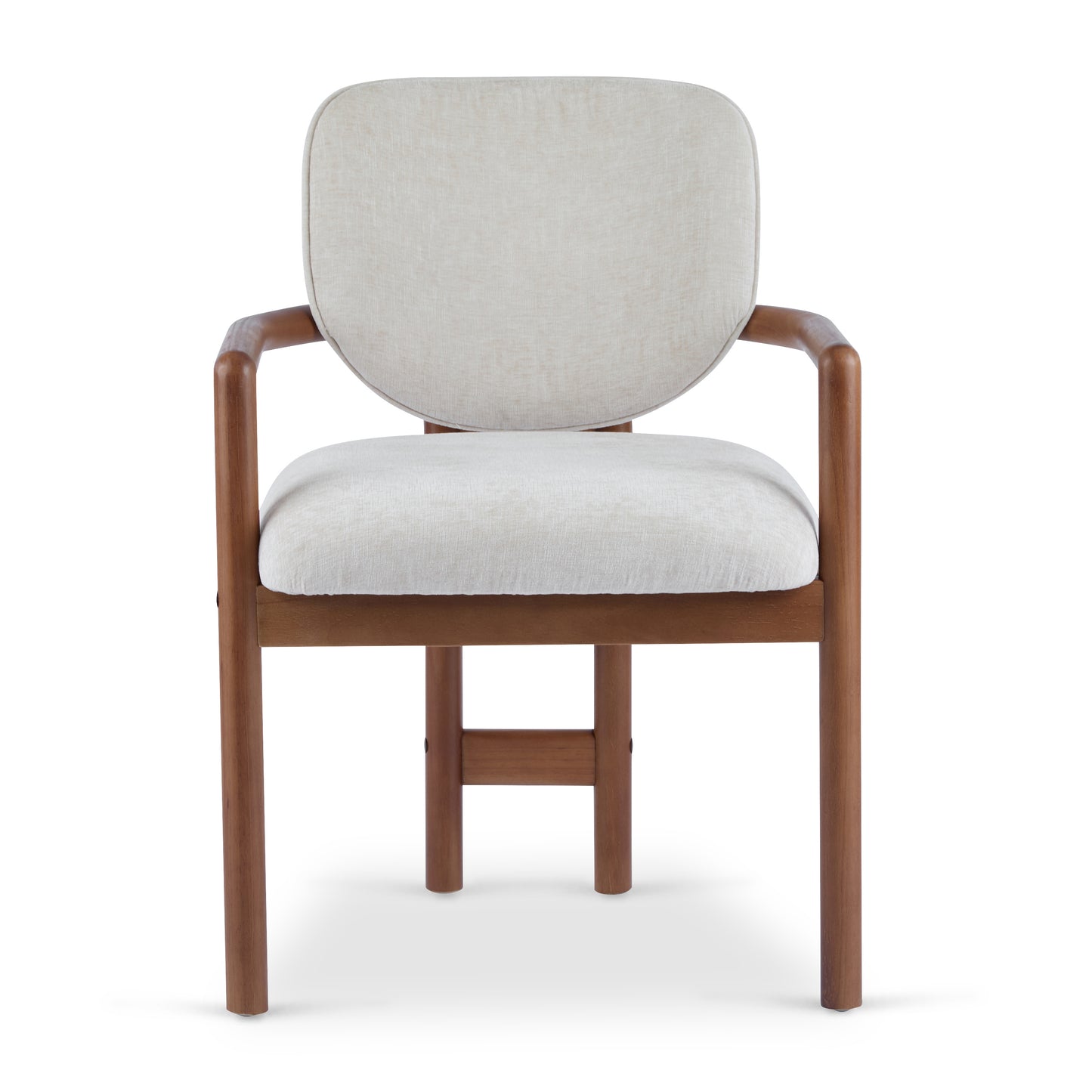 Modern Wood Accent Upholstered Dining Arm Chairs (Set Of 2)