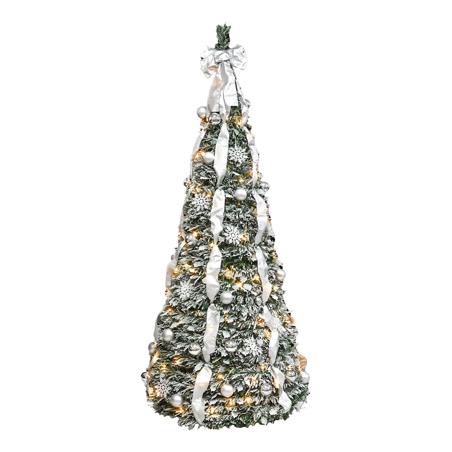 Pop-Up Flocked Artificial Christmas Tree Fully Assembled