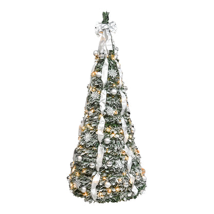 Pop-Up Flocked Artificial Christmas Tree Fully Assembled