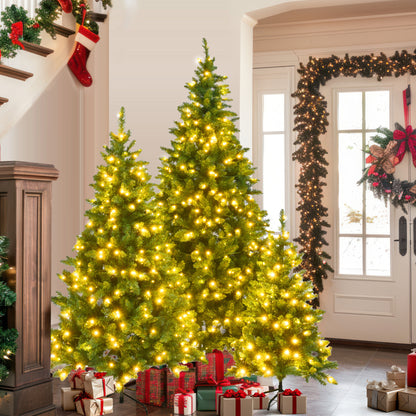 Set of 3 Pre-Lit Green Pine Artificial Christmas Tree, (4 FT/6 FT/8 FT)
