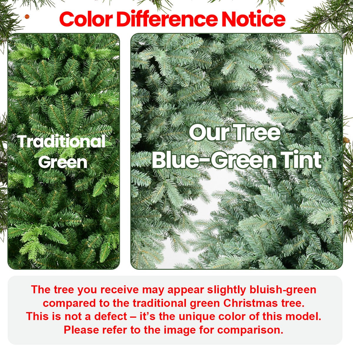 Full Bodied Blue-Green Tint Artificial Christmas Tree