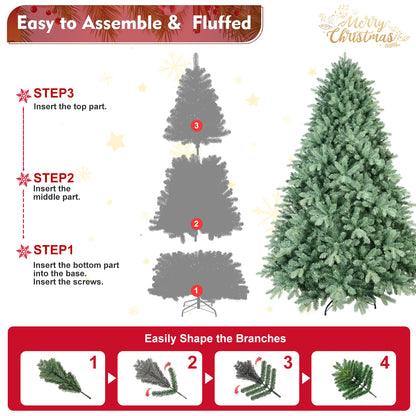Full Bodied Blue-Green Tint Artificial Christmas Tree