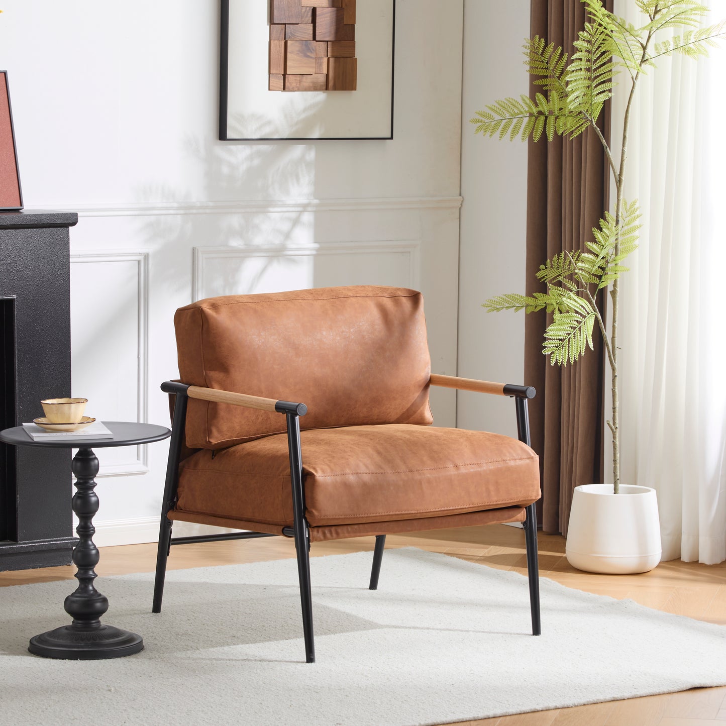 Modern Accent Chair with Plush Cushions