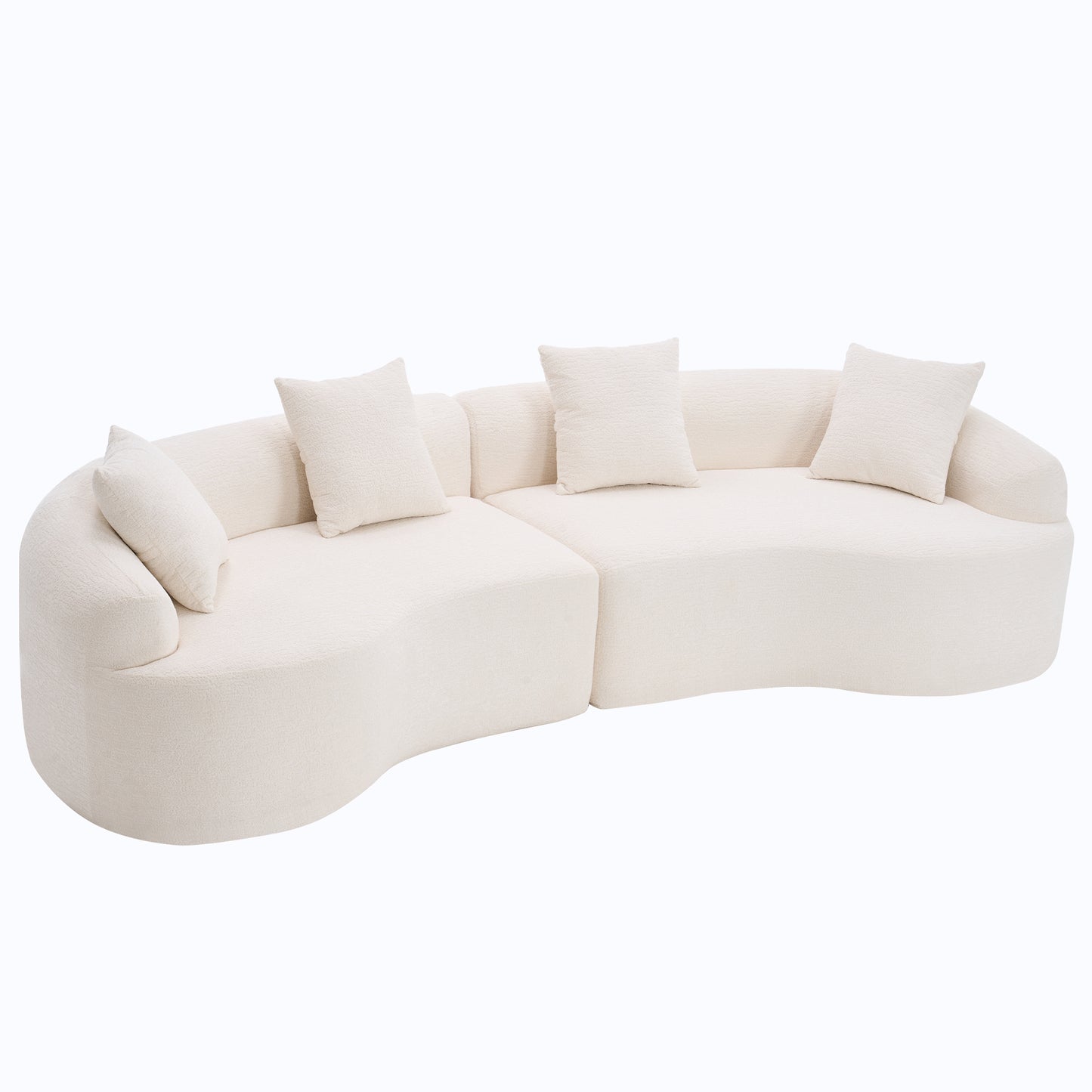 Curved Modular Boneless Sectional Sofa Fully Assembled