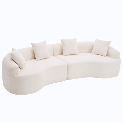 Curved Modular Boneless Sectional Sofa Fully Assembled
